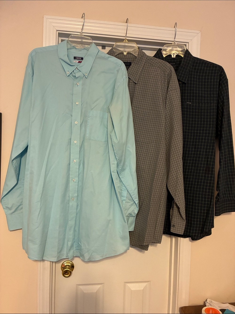 Izod Men's Light Blue Button-Down Dress Shirt 2XLT blue is flaw size 18.5 37/38